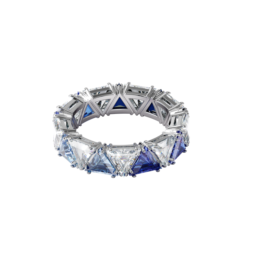 swarovski matrix cocktail ring  triangle cut  blue  rhodium plated